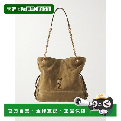 香港直邮Saint Laurent 圣罗兰 女士 Jamie 嵌花皮革饰边绗缝绒面