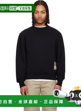 1h可退 香港直邮Burberry 巴宝莉 男士 黑色 Check Label Cotton