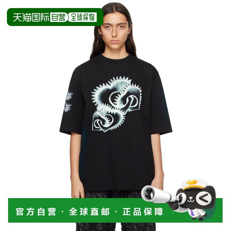 香港直邮We11Done 女士 黑色印花 T 恤 WDTT323748U针织,女装/女士精品,T恤,淘宝优惠券,粉丝福利购,淘宝优惠卷