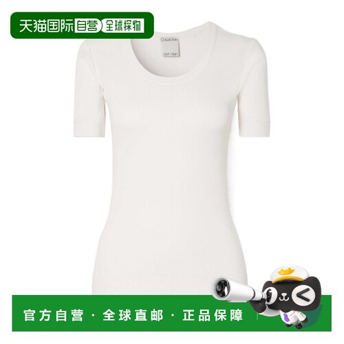 香港直邮CALVIN KLEIN 女士T恤 LV0VY00075OFW SS2026 白色