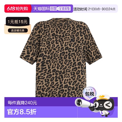 1h可退 香港直邮ANINE BING 女士 AVI T恤 A0811154MTL59LEOPARD
