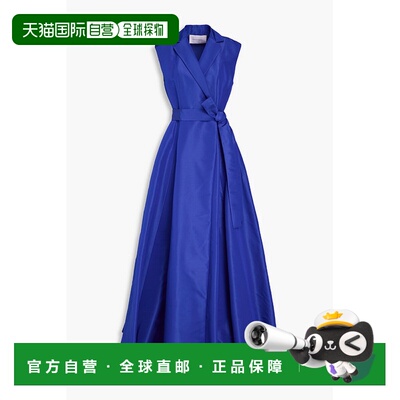 香港直邮CAROLINA HERRERA 女士 真丝-罗缎长款缠绕式连衣裙 R251