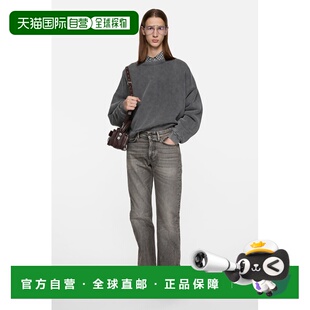 自营欧洲直邮Acnes Studios 1981女士褪色黑色棉阔腿牛仔裤