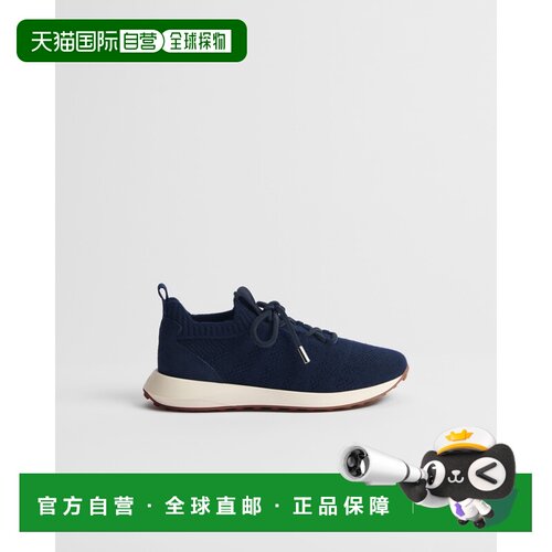 欧洲直邮Dior迪奥 B80 Lounge男孩海军蓝羊绒羊毛丝绸运动鞋