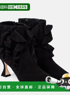 香港直邮MANOLO BLAHNIK 莫罗 伯拉尼克 女士 Pompa 荷叶边绒面革