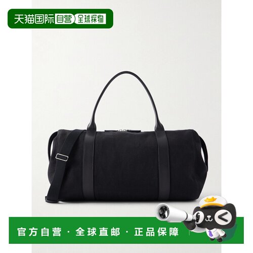 美国直邮The Row 男士 Thomas 皮革饰边棉质帆布旅行包 W2159MW64