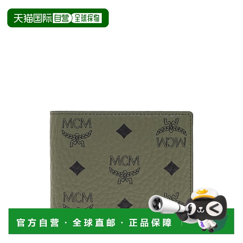 1h可退 香港直邮MCM 男士 The Row 標誌印花雙折皮夾 MXSFATA010K