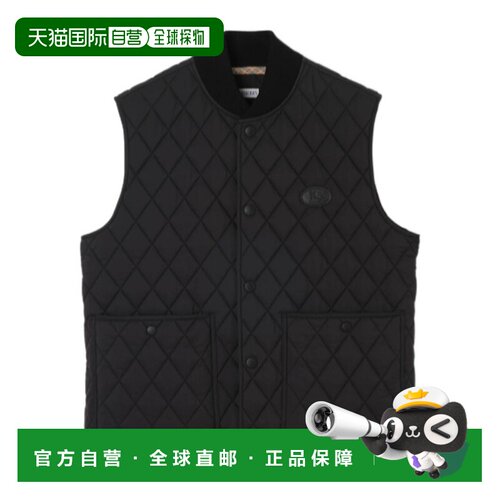 香港直邮BURBERRY 男士马甲 81271791 AW2026 黑色 支付后1h可退