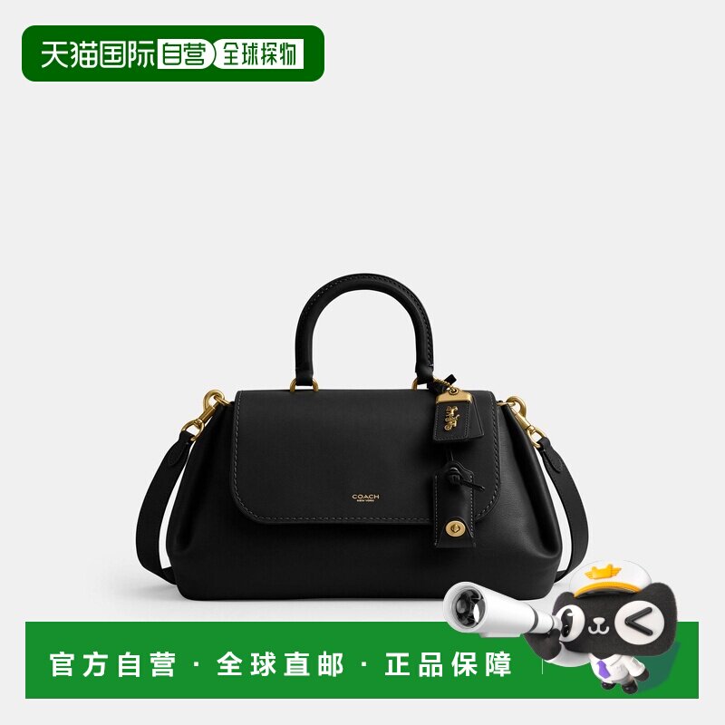 自营欧洲直邮Coach蔻驰 女士黑色Rogue 软顶手提包斜挎包单肩包