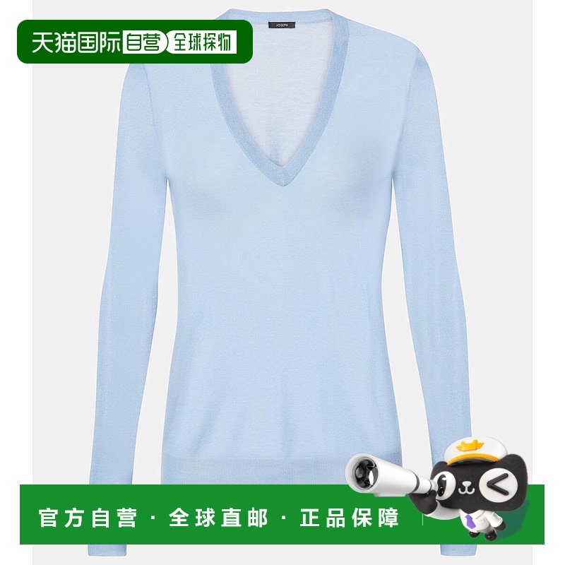 1h可退 香港直邮JOSEPH 约瑟夫 女士 Cashair 羊绒毛衣 blue蓝色