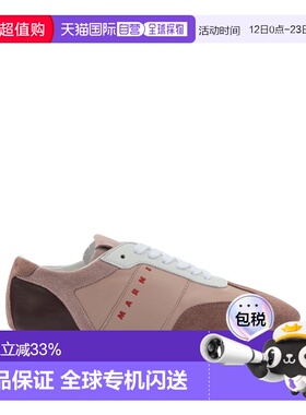 1h可退 香港直邮Marni 玛尼 女士 皮质带Logo运动鞋 SNZW020400P9