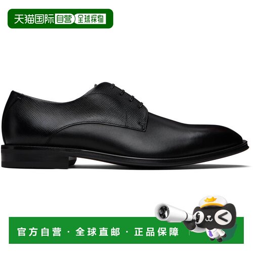 1h可退 香港直邮BOSS 波士 男士 黑色 Textured & Smooth Leather
