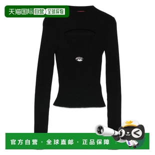 1h可退 香港直邮Diesel 迪赛 女士 DIESEL KEYHOLE-NECKLINE 罗纹