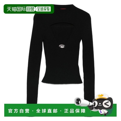 1h可退 香港直邮Diesel 迪赛 女士 DIESEL KEYHOLE-NECKLINE 罗纹