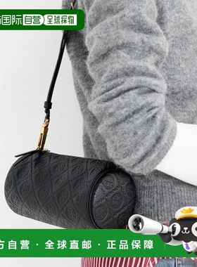 香港直邮Tory Burch 托里 伯奇 女士 T Monogram 鵝卵石紋圓筒包