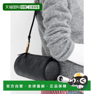 香港直邮Tory Burch 托里 伯奇 女士 T Monogram 鵝卵石紋圓筒包