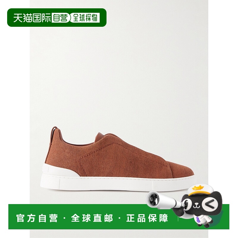 香港直邮zegna 杰尼亚 男士 Stitch™ 三条带皮革边帆布直入式运动