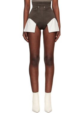 香港直邮rick owens 瑞克 欧文斯 女士 灰褐色 Temple Dirt Cutof