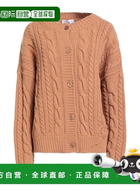 1h可退 香港直邮Blumarine 蓝色情人 女士 针织开衫 brown棕色 舒