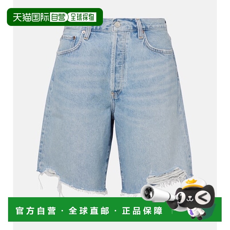 香港直邮AGOLDE 女士 Indra 牛仔短裤 blue蓝色 舒适时尚直筒裤