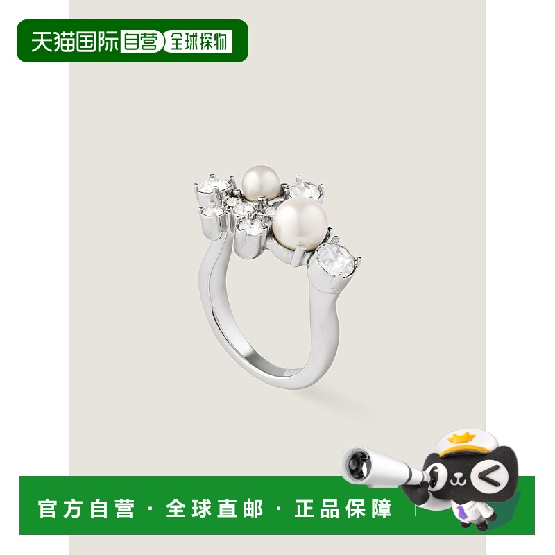 欧洲直邮纪梵希（2025年产品）金属、水晶和珍珠水晶珍珠戒指