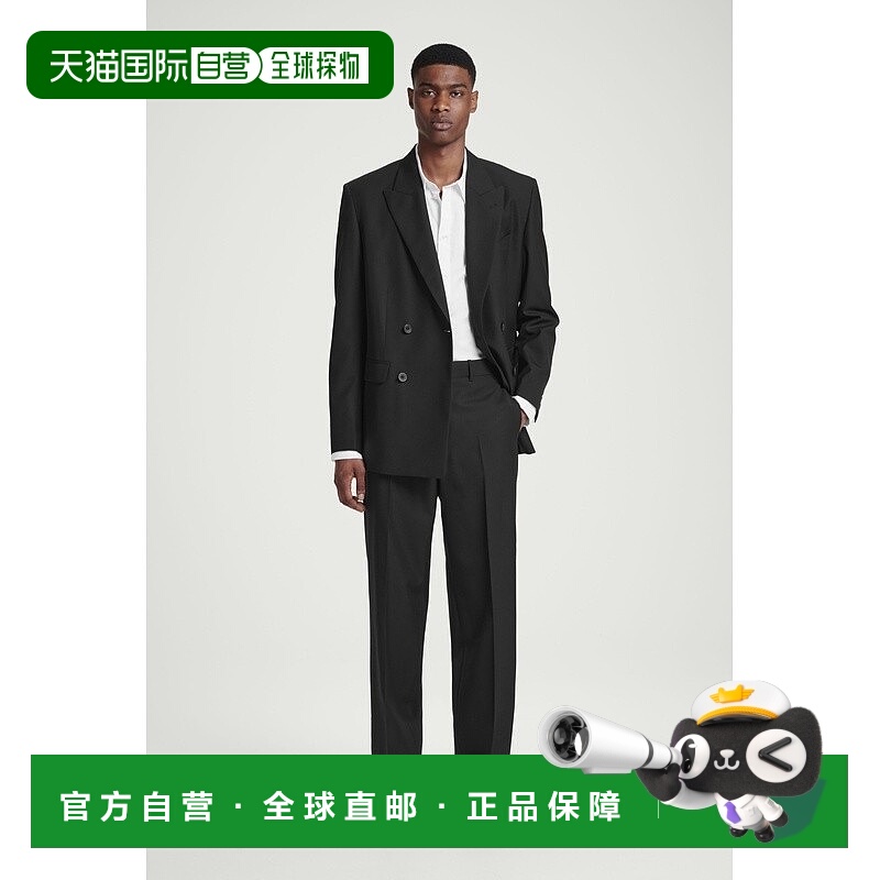 自营欧洲直邮COS 男士黑色羊毛休闲裤新款直筒裤