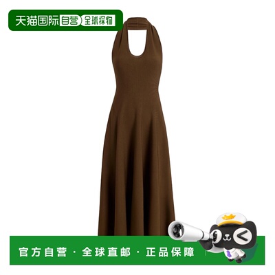 香港直邮KHAITE 女士连衣裙 18040439918 AW2025 深棕色 挂脖连衣