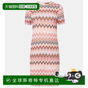 条纹金银锦缎迷你连衣裙 1h可退 香港直邮MISSONI 米索尼 女士