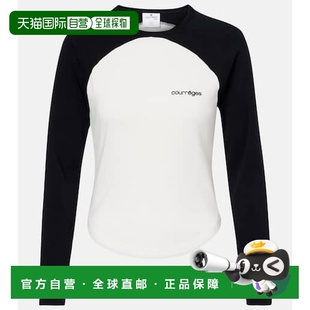 圆形撞色棉质针织T恤 女士 white白色 香港直邮Courreges 1h可退
