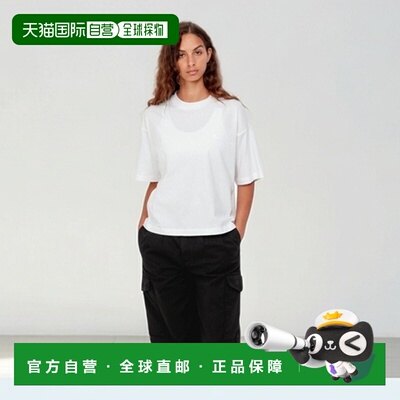 自营欧洲直邮Carhartt WIP Chester女士白色棉logo标识短袖T恤