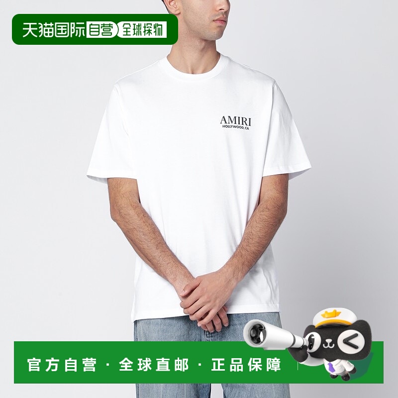 香港直邮AMIRI 男士 Bones 堆叠白色T恤 AMJYTE1075
