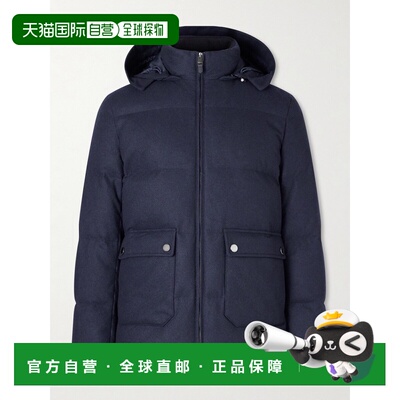 1h可退 香港直邮Canali 康钠丽 男士 连帽羊绒羽绒夹克 SG03434O4