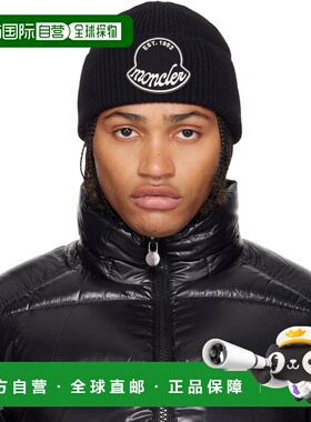 香港直邮Moncler 盟可睐 男士 黑色毛线帽 K20913B00029M1242
