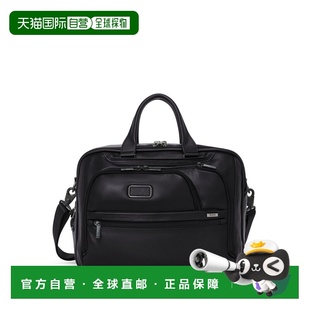 自营欧洲直邮Tumi途明 Alpha 4男士黑色皮革拉链开合中号公文包