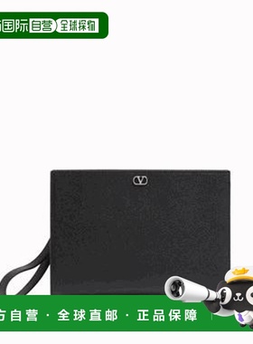 1h可退 香港直邮Valentino 华伦天奴 男士 黑色皮革手包 7Y2P0AN7