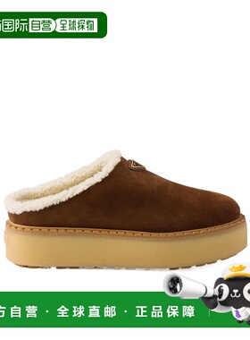 香港直邮Prada 绒面革穆勒鞋女鞋普拉达 1S715NJFTFZG50厚底