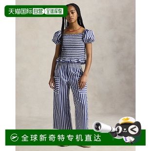 条纹棉质上衣七分裤 欧洲直邮RalphLauren拉夫劳伦