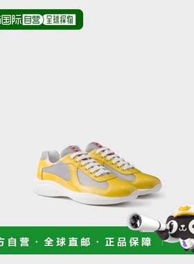 自营欧洲直邮Prada普拉达 America's Cup系列男士太阳黄/银色小牛