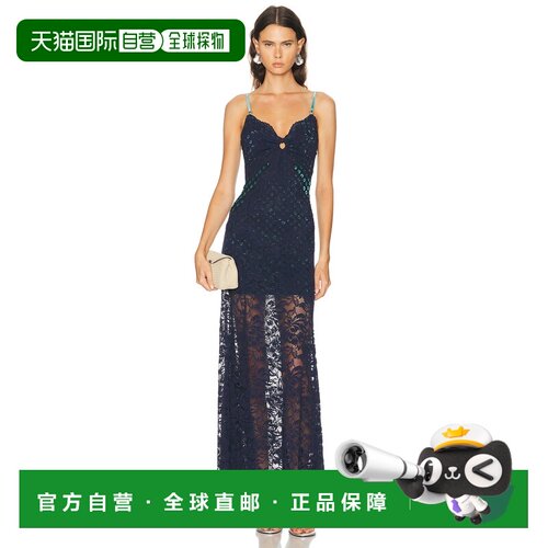 香港直邮Rabanne 女士 蕾丝长款连衣裙长裙 26AJR【付后1h可退】