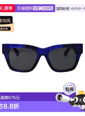 1h可退 香港直邮Burberry 巴宝莉 女士 格纹蓝色醋纤太阳眼镜 0BE
