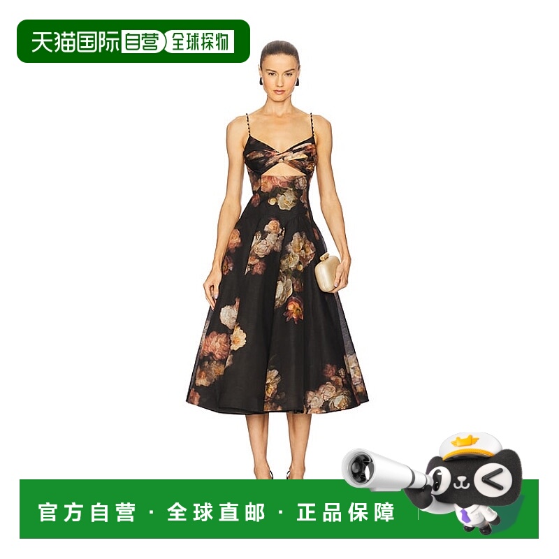1h可退 香港直邮ZIMMERMANN 女士 前扭纹中长连衣裙 5209DF251
