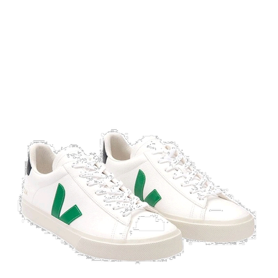 自营欧洲直邮VEJA CAMPO CHROMEFREE系列 男女同款白色皮革绿标黑