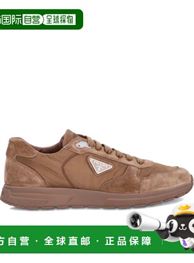 1h可退 香港直邮Prada 普拉达 男士 棕色尼龙运动鞋 2EE436D7CF05