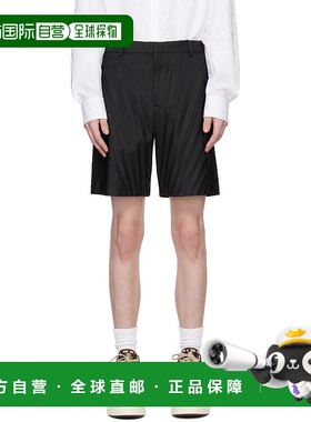 香港直邮Valentino 华伦天奴 男士 黑色压褶短裤 2V0RDC909D1