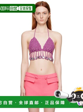 1h可退 香港直邮Moschino 莫斯奇诺 女士 紫色 Crochet 上装 231E