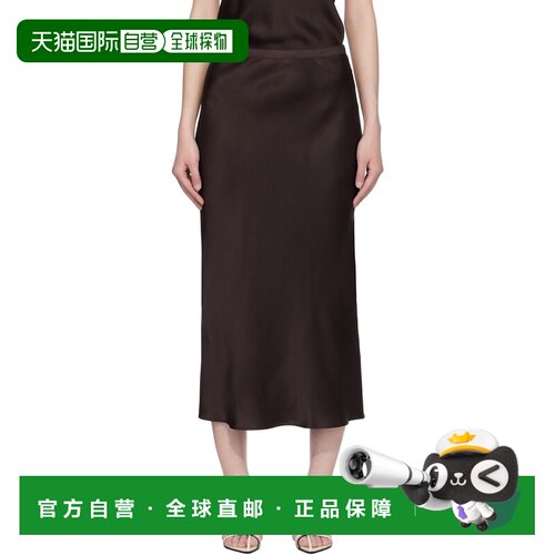 1h可退 香港直邮ANINE BING 女士 棕色 Bar Silk 半身裙 A044001B