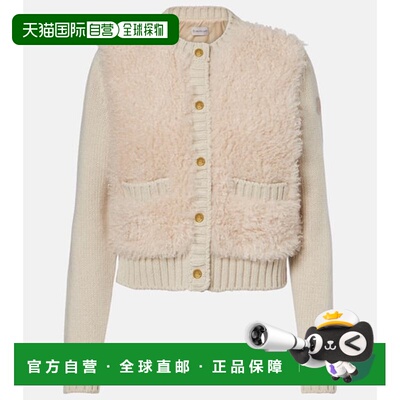 香港直邮Moncler 盟可睐 女士 Down-paneled and teddy 羊毛针织