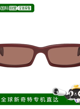 1h可退 香港直邮Gucci 古驰 女士 酒红色 Rectangular Frame 太阳