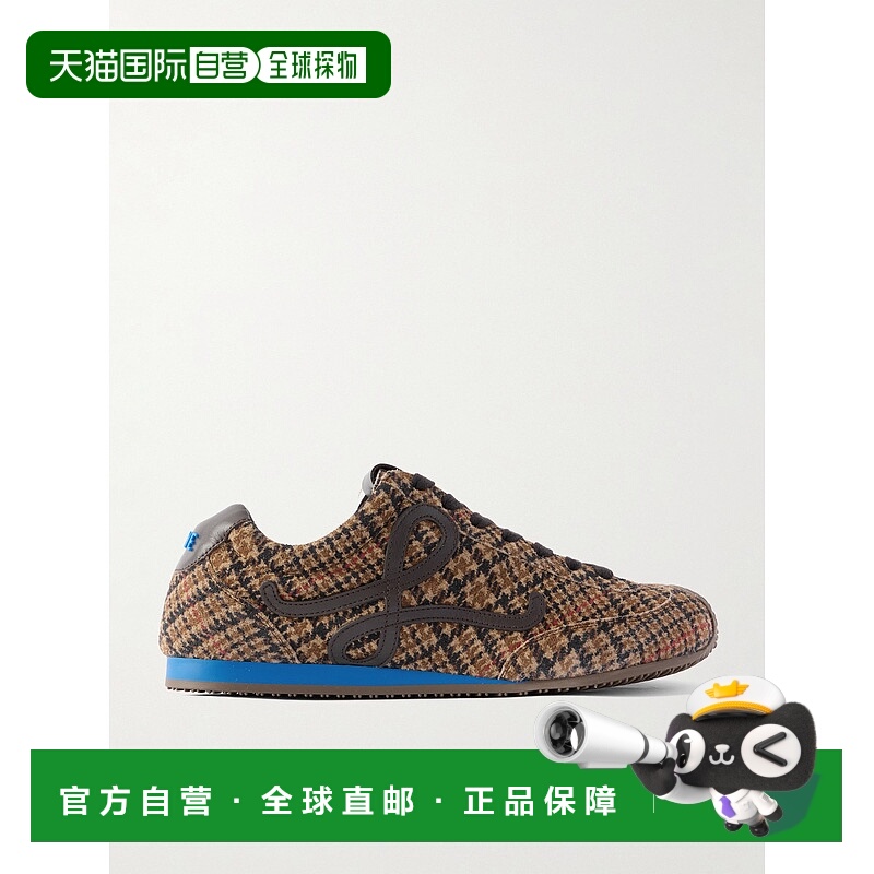 1h可退 香港直邮LOEWE 罗意威 男士 Runner 2.0 芭蕾舞皮革边格纹