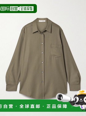 香港直邮The Row 女士 Pino 宽松款羊毛/斜纹布衬衫 10275W408